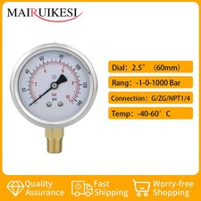 Manometri acqua olio gas 63 mm (2,5 pollici) -1-0-1000 bar per manometro vuoto