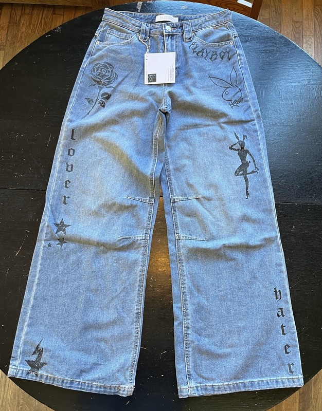 Playboy Lover Sinner Wide Leg Jeans NWT Size 9
