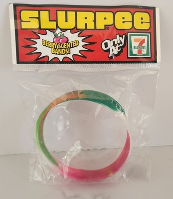NEW Unopened Vintage 7-Eleven Exclusive SLURPEE Berry Scented Rubber Wrist Band