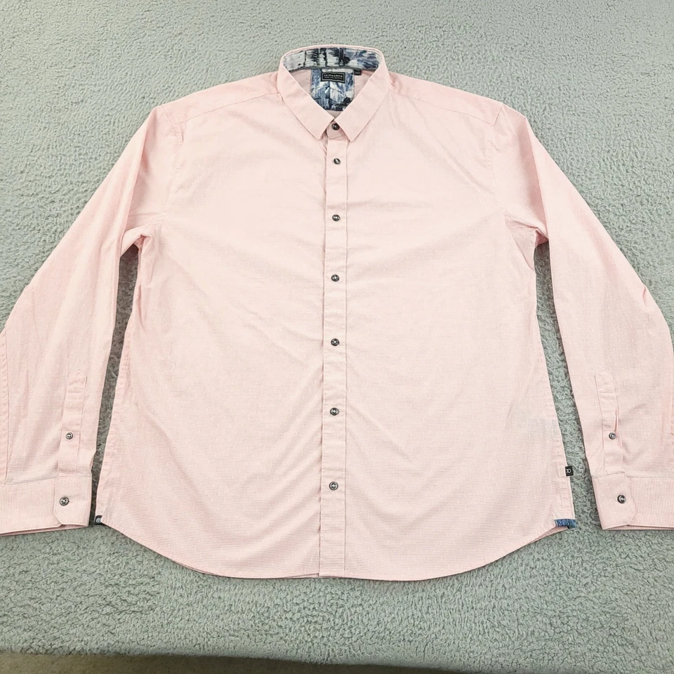 7 Diamonds Playday Dobby Stretch Woven Shirt Mens 2XL Pink Long Sleeve Casual - Imagem 3 de 4
