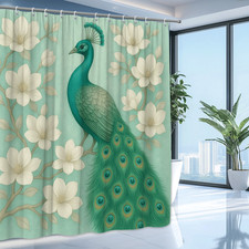 Elegant Peacock Floral Shower Curtain - Vibrant Home Decor