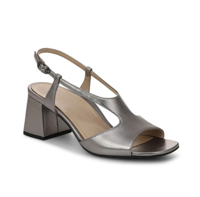 NEW VIONIC Raquel Heeled Sandal, Pewter Leather (AUTHENTIC)