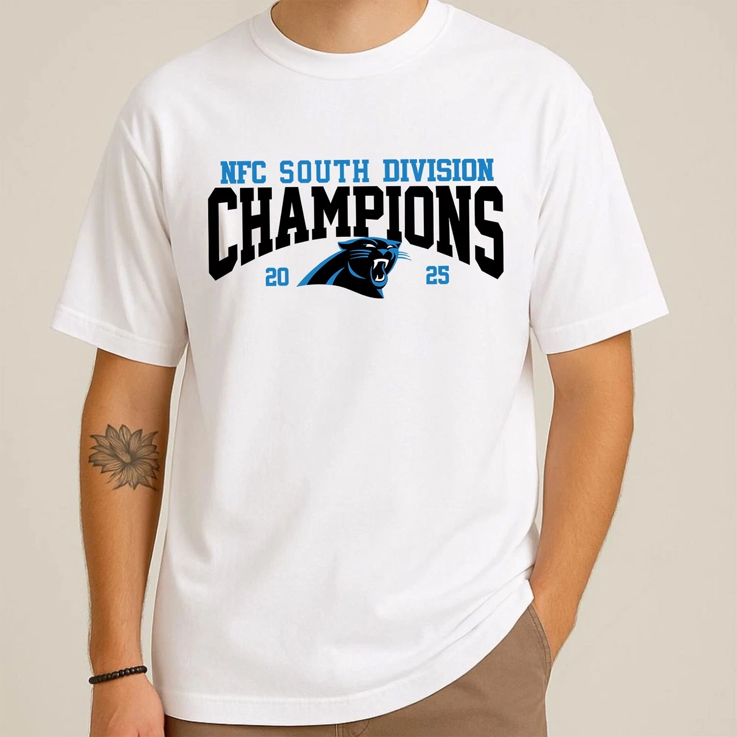 Carolina Panthers NFC South 2025 Champions T-Shirt