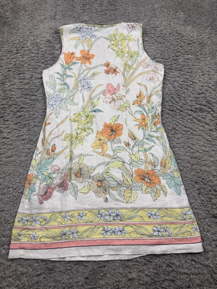 Tommy Bahama Dress Women Medium Rumba Linen Pastel Floral Tropic Shift Midi Boho - Image 2 of 4