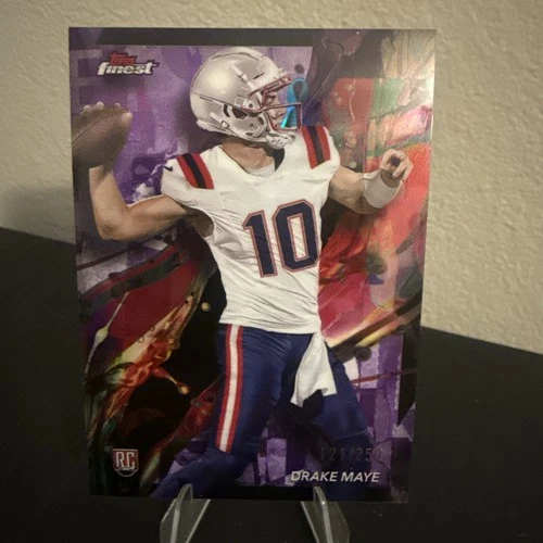 2024 Topps Finest - Common Drake Maye #62 Purple Refractor /250 (RC) Patriots SP