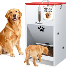 60 Lbs Large Automatic Dog Feeder, Outdoor Heavy Duty Pet Feeder for Large Breed