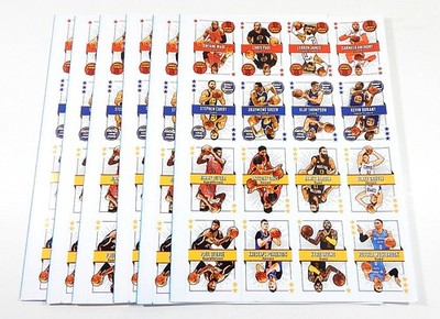 Lot of (6) 2017 Sports Illustrated for Kids Super Team Uncut Sheets LeBron Curry