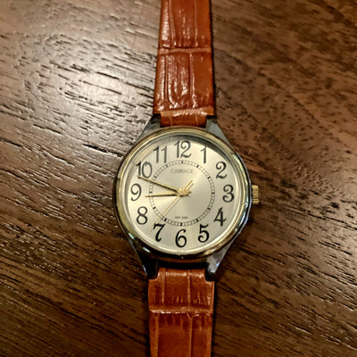 Carriage by Timex Watch Silver Toned Round Face - New Battery, Original Strap