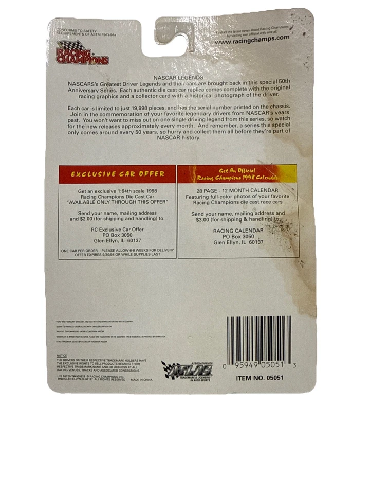 1998 Racing Champions NASCAR Legends David Pearson #17 1:64 Scale Diecast - Image 2 of 4