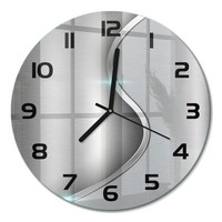 Wanduhr Aus GehäRtetem Glas Glasuhr Metallabstraktion Schwarze Zeiger Fi30 Cm