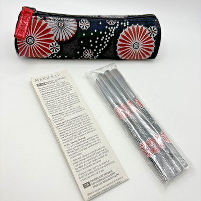 New Mary Kay Color Burst 4 Piece Cosmetic / Makeup Eye Brush Set + Bag
