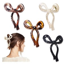 Bow Hair Claw Clips for Women Statement Ribbon Bows 4PCS