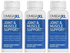 3Pack Omega XL 300 Capsules-Green Lipped Mussel Joint & Muscle Relief Supplement