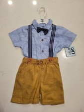 Baby Boys Gentleman Outfit Set W/ Suspensers Bow tie 24 Months