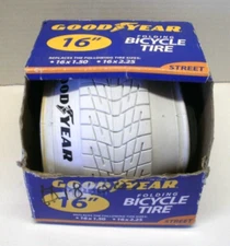 Kent International 91108 Goodyear 91053 Bike Tire, Folding, White 16" Street