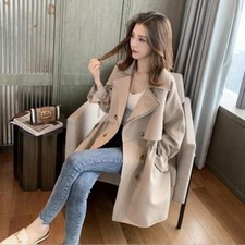 New Spring/ Fall Women's Long Jacket Casual Thin Trench Coat Loose Outwear Gift