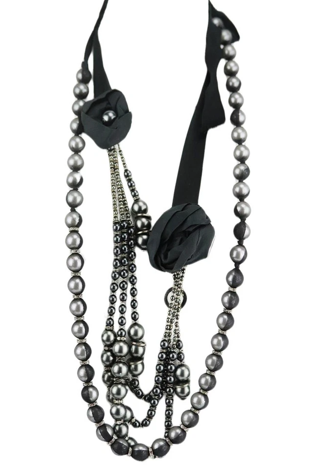 RK BY RANJANA KHAN BEAD SILK NECKLACE