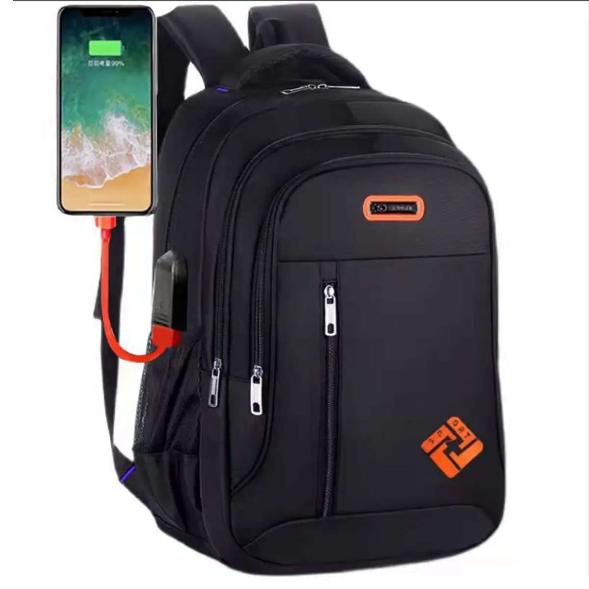 Oxford Backpack Travel Business Bag W/ Usb Charge Port