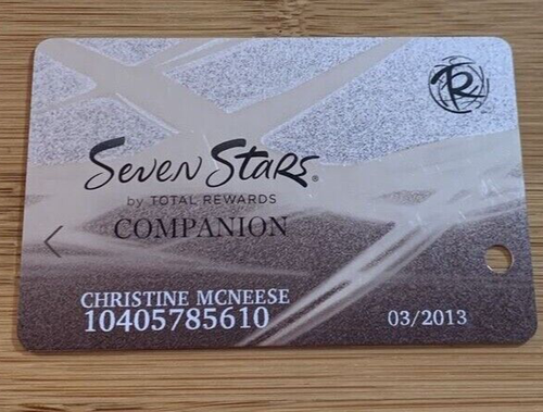COMPANION Harrahs SEVEN STARS Silver Casino Players Slot Card Caesars 2012
