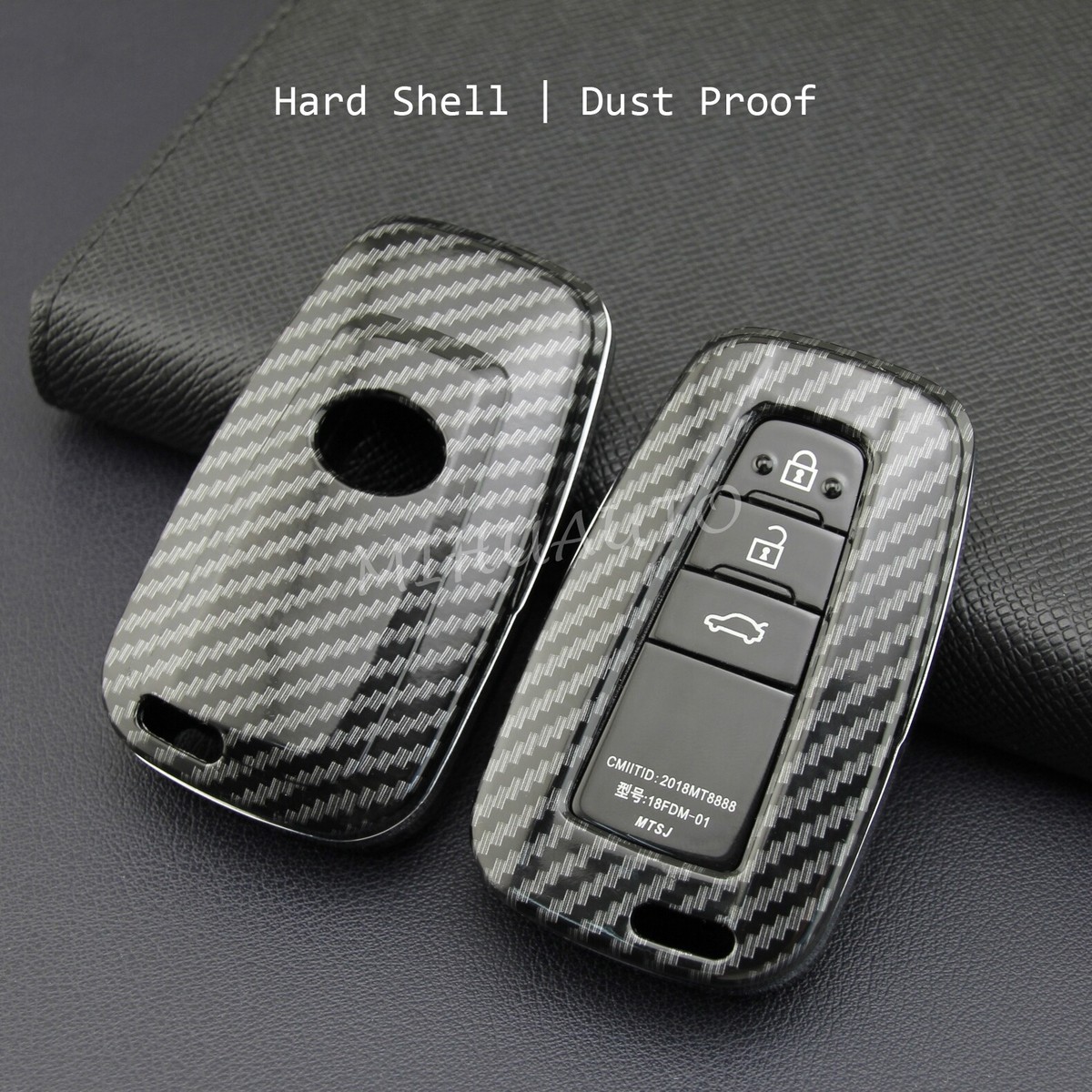 ABS In Fibra di Carbonio Shell+Silicone Auto Key Cover Custodie