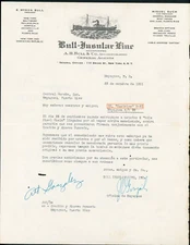 VINTAGE COMEMRCIAL LETTER / BULL INSULAR LINE / PUERTO RICO 1951 #1