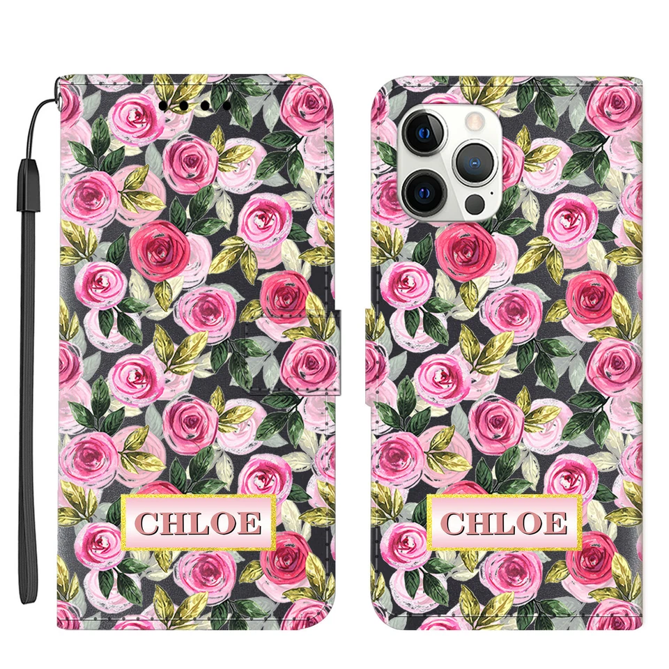 Funda protectora de cuero tipo billetera personalizada para teléfono para iPhone 14 Plus 13 Pro 12 11 15 Foto 3 de 4