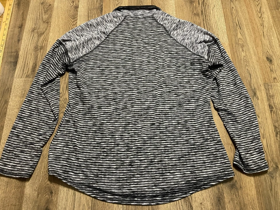 Camisa Avia, Mujer Talla 2XL, Gris Negro, Cremallera 1/4, Manga Larga, Cuello Foto 2 de 4