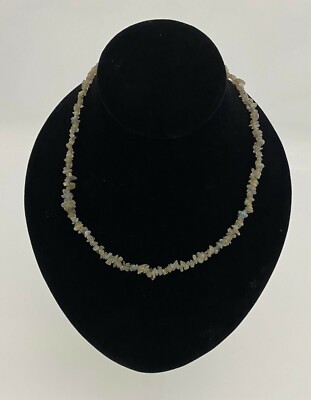 NATURAL LABRADORITE CRYSTAL CHIP NECKLACE BEAD 18''