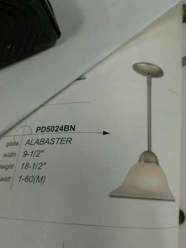 Vaxcel Lighting PD5024 BN Nickel Da Vinci 1-Light Mini Pendant 18 1/2"H (#30C - Picture 3 of 8