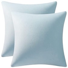 Throw Pillow Cases 16x16 Light-Blue: 2 Pack Cozy Soft 16 x 16-Inch Baby Blue