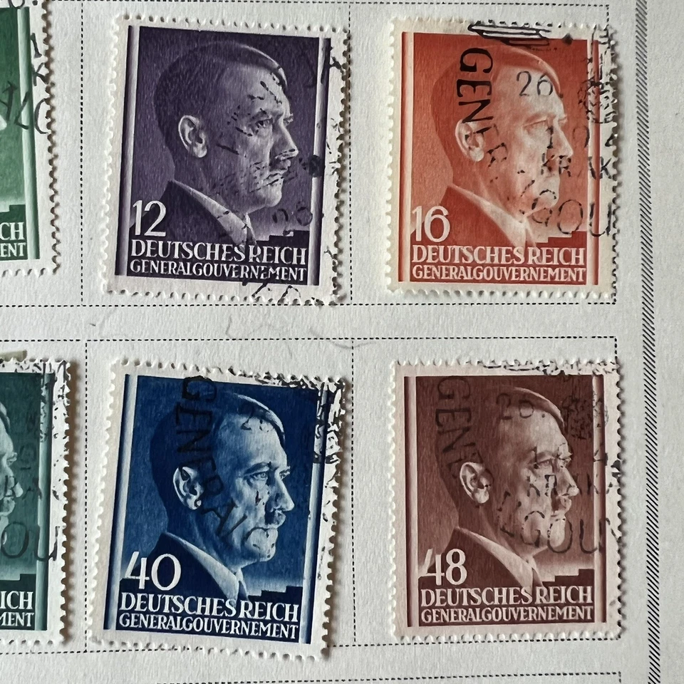 GERMANY WWII STAMP LOT WITH INTERESTING GENERAL GOVERNMENT FUNF CTO CANCELS - Image 2 of 4