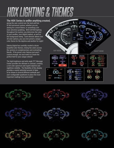 Dakota Digital 1955-1956 Chevy Bel Air Analog Gauges Black Face Alloy HDX-55C-K - Picture 9 of 12