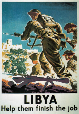 WB3 Vintage 2. Weltkrieg Libyen Hilf ihnen, ihren Job zu beenden Britisch Zweiter Weltkrieg Kriegsplakat A2/A3