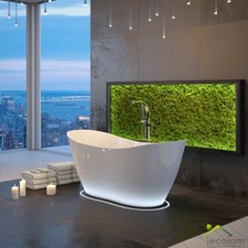 Freistehende Badewanne Wanne oval 170 x 72 cm Ablauf Click-Clack Mineralguss