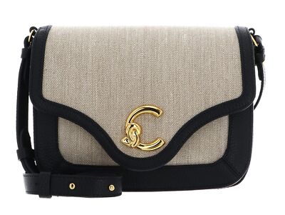 COCCINELLE C-Me Canvas Handbag Umhängetasche Tasche Natural / Noir schwarz Neu