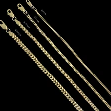 10k Yellow Gold 2mm-4mm Franco Box Bracelet Chain Mens Womens Franco Wheat Chain