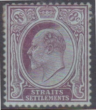 (F292-67) 1904 Straits settlements 8c purple & blue Edward VII stamp MH (BQ)