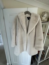 Donna Karan Faux Fur Ladies Coat Size M Oversized