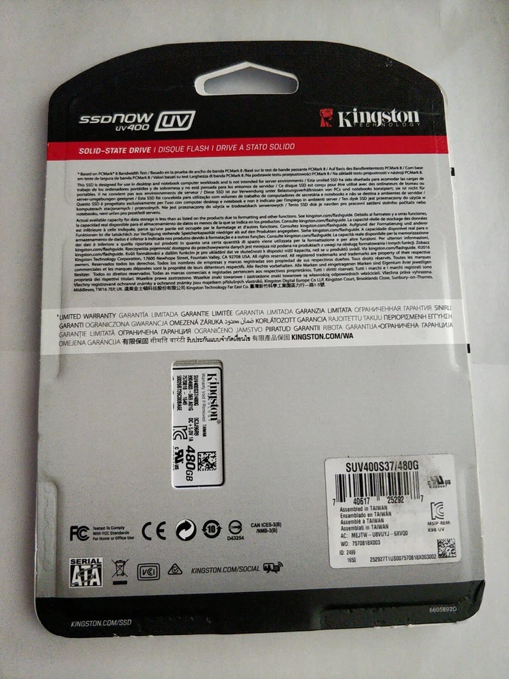 Kingston Digital 480GB SSDNow UV400 SATA 3 2.5" Solid State Drive SUV400S37/480G - Image 2 of 4