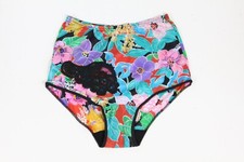 Vintage Vanity Fair Nylon Panty 5 Women Briefs Colorful Floral Granny Underwear