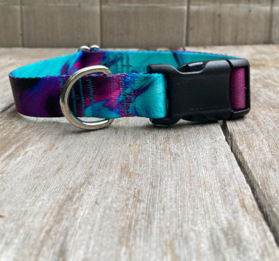 1 inch wide Adjustable Quick Release Dog Collar, Multiple Colors USA Seller