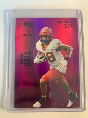 2022 Skybox Metal Universe Champions PMG Pink #D /75 Breece Hall #073 Rookie RC