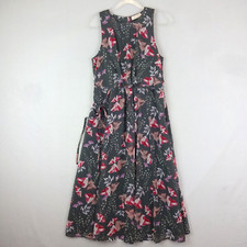 Per Una Dress Size 12 Grey Pink Floral Midi Summer Wedding Races