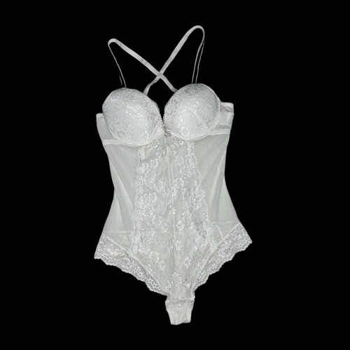 Body de encaje blanco H&M talla 6 tanga push-up con cable