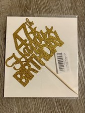 New Gold Glitter 47th Happy Birthday Cake Topper Cake Party Decoration