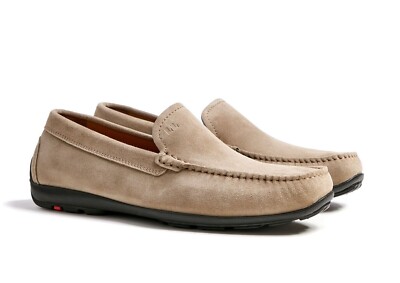 Lloyd Herrenschuhe Slipper Mokassin Emilio grau beige stone Leder Einlagen
