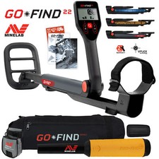 Minelab GO FIND 22 Metal Detector with PRO FIND 15, Black Carry Bag, Finds Pouch