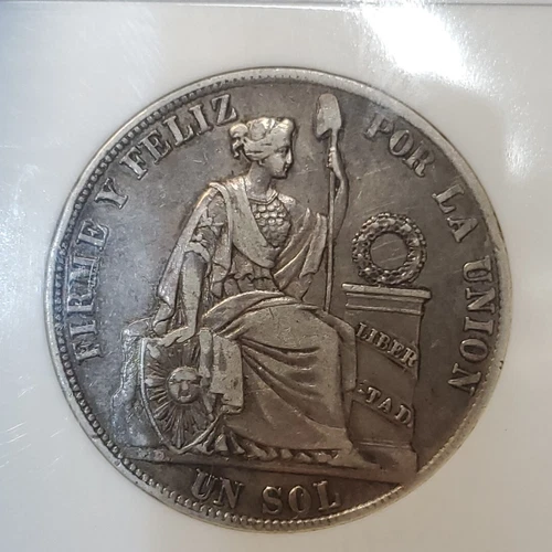 Scarce Overmintmark 1882 FN/BN Peru Sol NGC XF40 H455