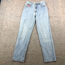 Vintage Bugle Boy Jeans Mens 28 M Straight Light Wash Denim USA