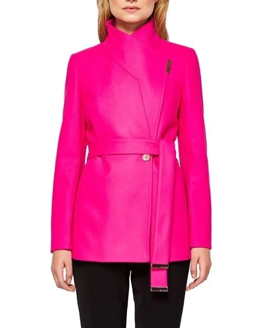 Ted baker pink store wrap coat